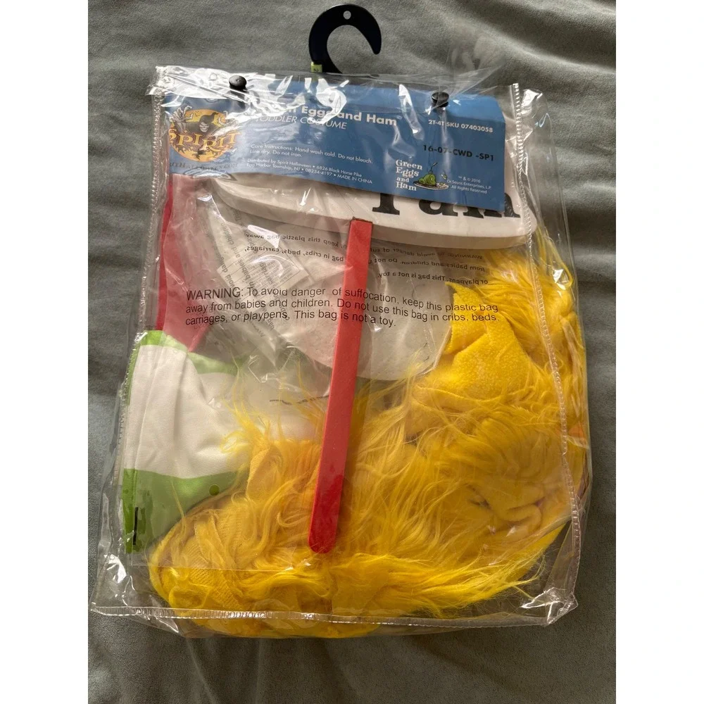 Dr. Seuss Sam I Am Toddler 2-4T Yellow New Green Eggs and Ham Costume Halloween - Picture 5 of 5